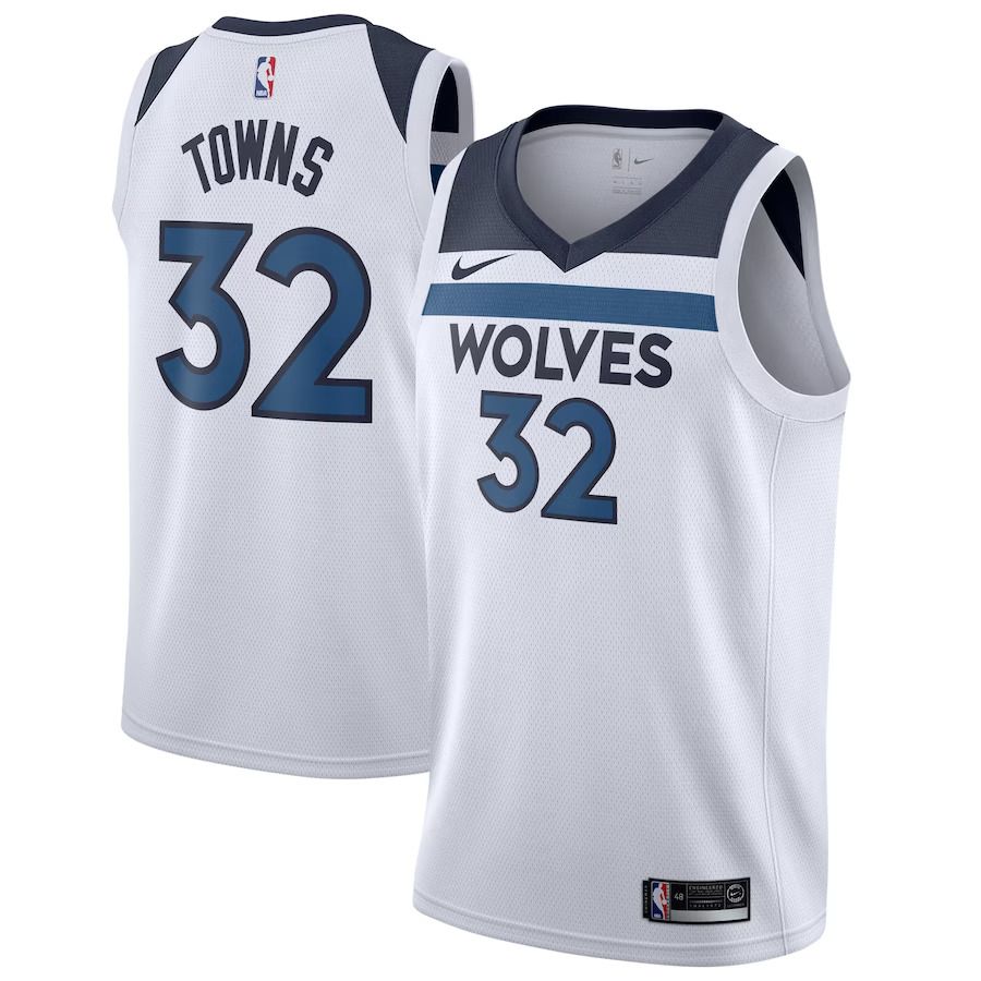 Men Minnesota Timberwolves #32 Karl-Anthony Towns Nike White Swingman NBA Jersey